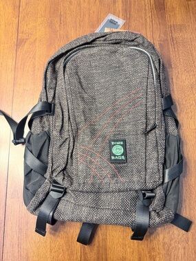 Dime Bags Backpack “Earth” Brown Black Red Heavy-Duty Zippers Inner Pockets